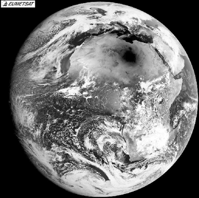 Zonsverduistering vanuit Eumetsat